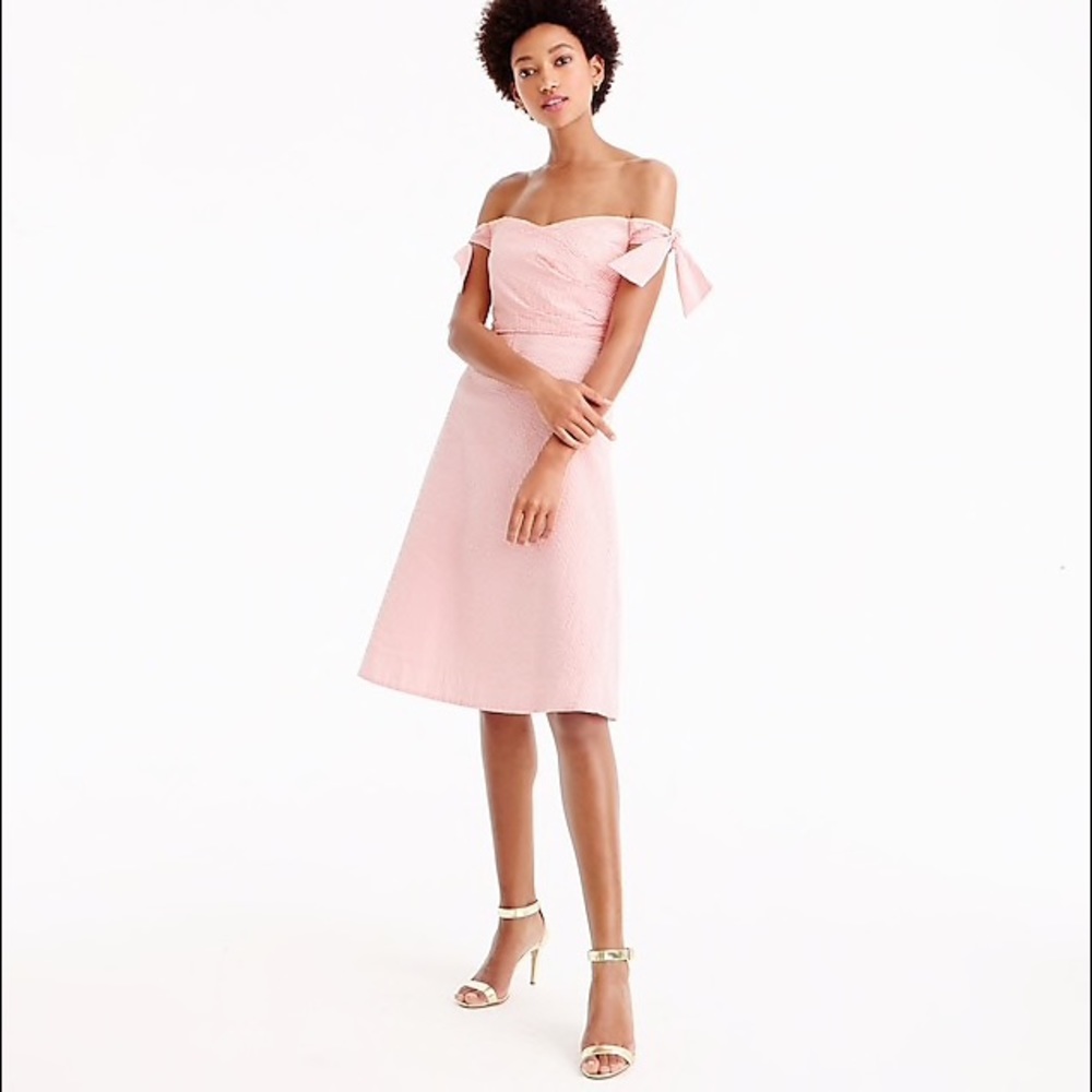 ✨HP!✨JCrew TIE-SHOULDER DRESS IN SEERSUCKER